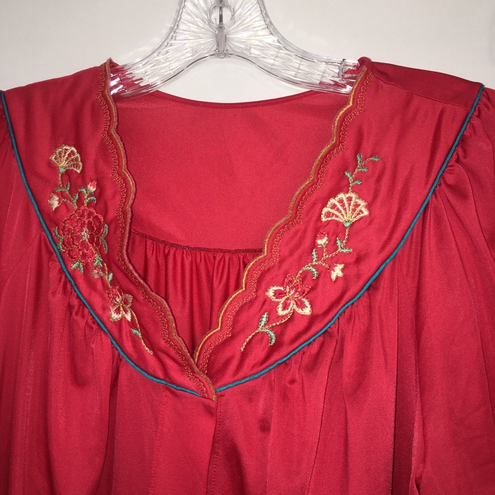 Vintage Shadowline Red Pajamas 2 piece‎ 38 vintage